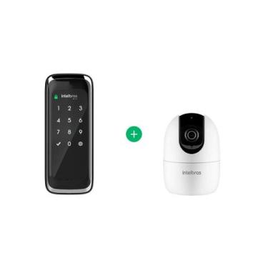 Imagem de Kit Fechadura Digital de Sobrepor FR 101 com Câmera IM4 C Intelbras