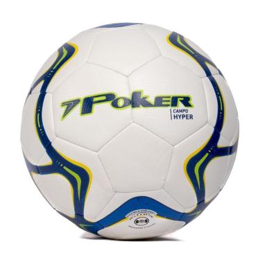Imagem de Bola de Futebol Campo Poker Pro 32 Gomos Hyper Branco/marinho-Unissex