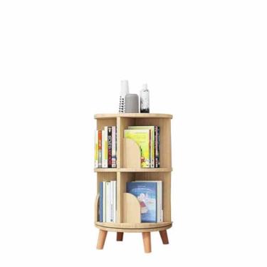 Imagem de Estante rotativa de 5 camadas, estante giratória de 360°, prateleira de armazenamento, prateleiras de livros para quarto, sala de estar, escritório, 2 camadas 46 x 46 x 62 cm