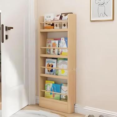 Imagem de Estante de parede para quarto, design pequeno que economiza espaço, solução de armazenamento atrás da porta para quarto, escritório em casa, sala de estar, cozinha - organizador moderno para livros