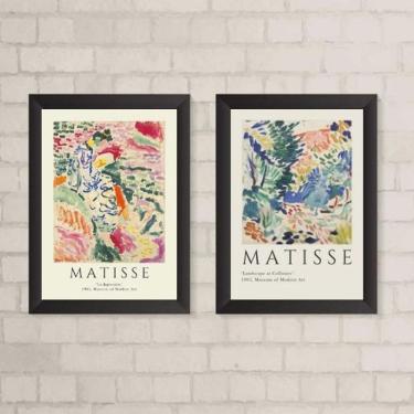 Imagem de Quadros Abstratos Coloridos Matisse 45x34cm - Com Vidro