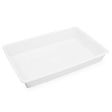 Imagem de Bandeja De Plastico Retangular Branca 2,2l Plasvale - 30x20x6cm (cxlxa) Branco