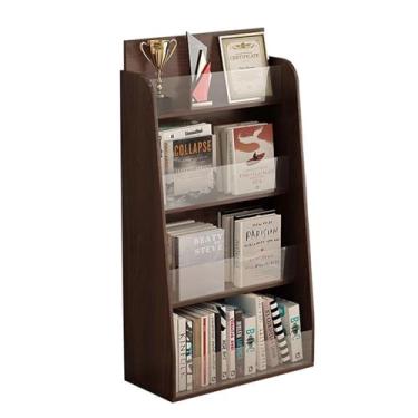 Imagem de Suporte de revistas montado no chão, porta-revistas de acrílico, suporte de revistas, suportes de informações independentes, suportes verticais de folhetos, expositores de panfletos de madeira