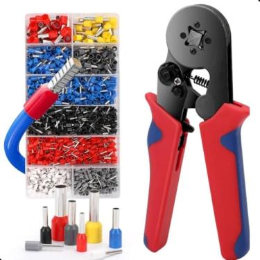 Imagem de Kit Alicate de Crimpar com 1200 Terminais Ilhós Tubulares – Ferramenta para Crimpagem Elétrica Profissional