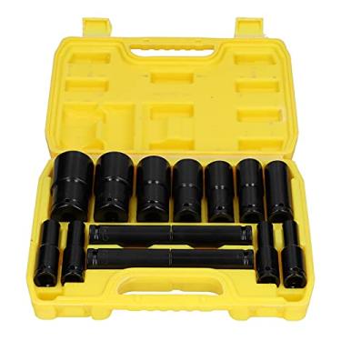 Imagem de Conjunto de soquetes hexagonais estendidos 15 peças de chave elétrica CRV aço CRV 1/2 polegada ferramentas de hardware duráveis para manutenção de carro, reparo de melhoria da casa