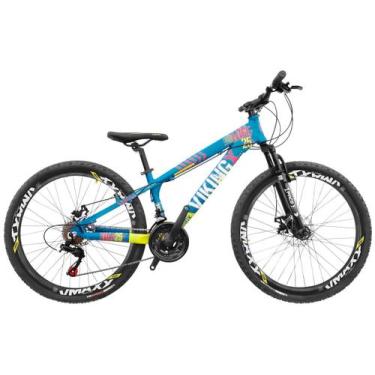 Imagem de Bike Aro 26 VikingX Tuff25 21v Com Shimano Freios Mêcanicos, Azul, Ama