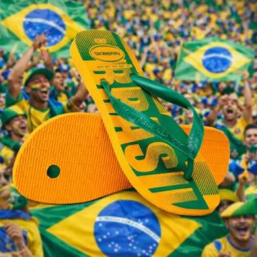 Imagem de Chinelo Havaianas Vai Brasil Masculino Feminino Seleção Brasileira Cop