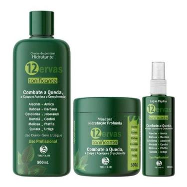 Imagem de Kit 3 Produtos Hidratação Tonificante 12 Ervas Trihair