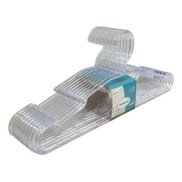 Imagem de Cabide Elegance Transparente Cristal 10 Und Plastibrasil