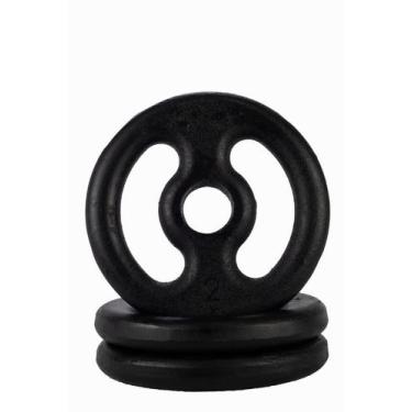 Imagem de Anilha Musculação de Ferro Pintada Musculação 2KGs - 1 Fit