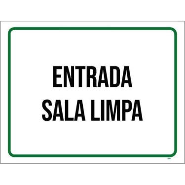 Imagem de Kit 10 Placa Acm Entrada Sala Limpa Verde 18X23 - Sinalizo