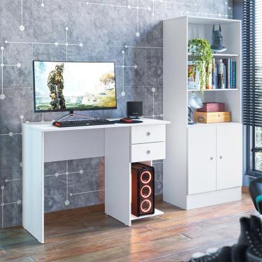 Imagem de Kit Mesa Escritorio Gamer e Armario 2 Portas Qmovi