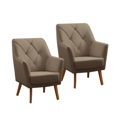 Imagem de Kit 2 Poltronas Grecia em Madeira Eucalipto Movellu Home