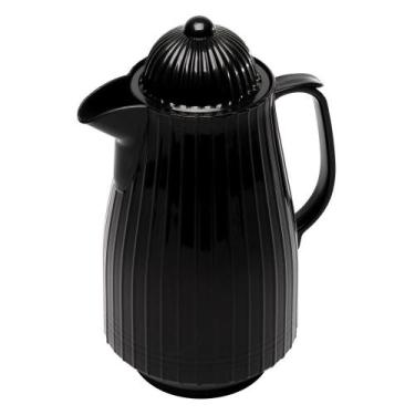 Imagem de Garrafa Térmica Lyor Mini Bambu de Plástico Preta 400ml