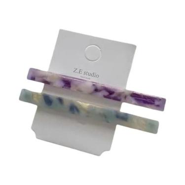 Imagem de Presilhas De Cabelo Estilo Japonês Em Acetato, 2 Peças, Presilha Única