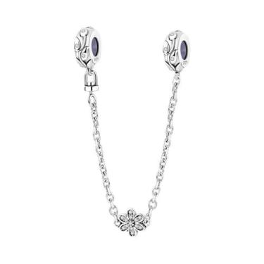 Imagem de Pulseira Feminina De Prata 925 Com Berloques De Café E Corrente De Seg