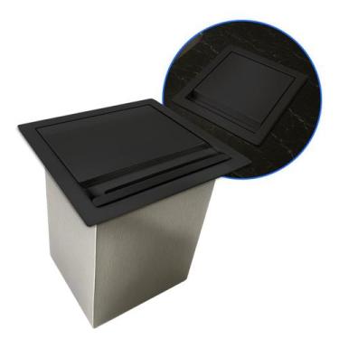 Imagem de Lixeira De Embutir Tamanho P Para Cozinha Em Aço Inox Preto - ACM Inox