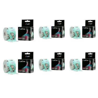 Imagem de Combo 6 Fita Tapping Bandagem 5x5cm Estampa Cegonha Aktive