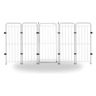 Imagem de Cercado Pet Dobrável 98cm Portão 4 Módulos Chiqueirinho Cachorro ou Cr