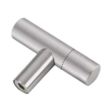 Imagem de Puxador De Porta De Armário Em Aço Inoxidável Preto E Prata, Alça Long