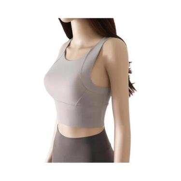 Imagem de Top De Treino Feminino Com Almofada Fixa No Peito Para Atividades Físi
