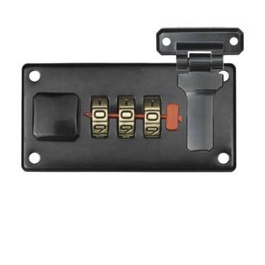 Imagem de Fechadura Tipo Segredo Preta Com 3 Códigos Numéricos E Trava No Lado D