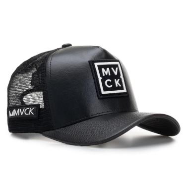 Imagem de Boné Trucker Madrid Couro Mvck Original Alta Qualidade-Masculino