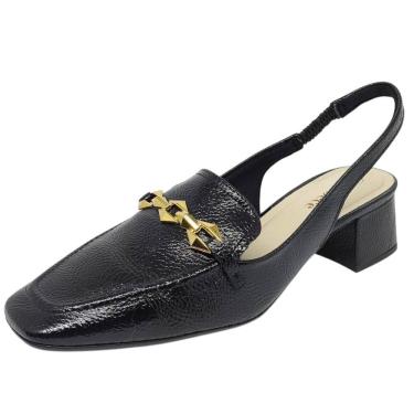 Imagem de Sapato Feminino Slingback Elegante Salto Bloco Chique Bebecê