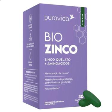 Imagem de Bio Zinco Quelato + Aminoácidos 30 Cápsulas Softgel Pura Vida, Natural