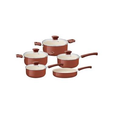 Imagem de Jogo de Panelas Tramontina Veronese Alumínio e Cerâmica Argila 5 Peças