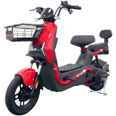 Imagem de Bicicleta Scooter Elétrica 800W Alarme Cartão NFC Eko-7 Duos Vermelho,