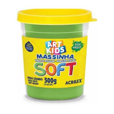 Imagem de Massinha De Modelar Pote Com 500g Soft Acrilex Todas as Cores Escolar 
