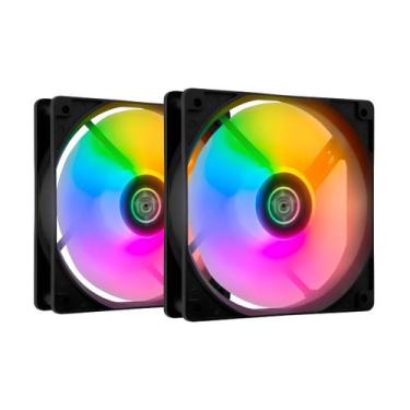 Imagem de Kit 2 Fans TGT Striker Rainbow 120mm - TGT-STK2-BLRBW
