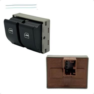 Imagem de Botão Interruptor Vidro Elétrico Gol G4 G5 G6 - Duplo Marrom - Pexcel