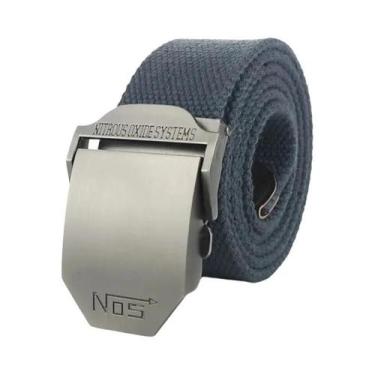 Imagem de Cinto De Lona Preto Para Homens Com Fivela De Metal De Luxo, Cinto Tát