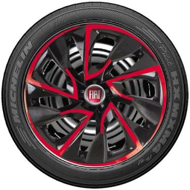 Imagem de Jogo Calotas Esportiva Ds4 Aro 14 Fiat Palio Uno Siena - Elitte, Preto