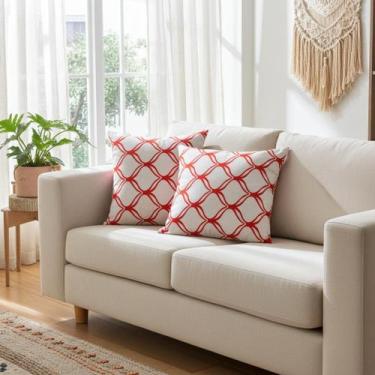 Imagem de Kit Capas para Almofadas 60x60 Estampa Arabesco Telha Conjunto 2 Peças