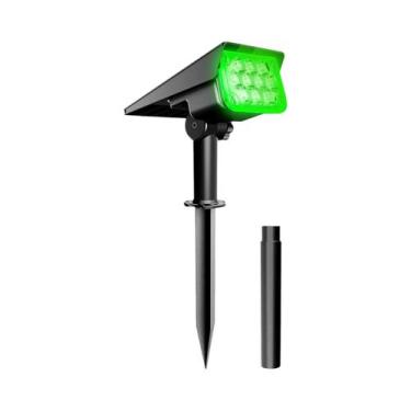 Imagem de Holofote Solar Ajustável IP65 Para Jardim Externo, Luz Verde Para Cami