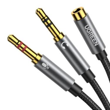 Imagem de Cabo De Áudio Ugreen 2x P2 Macho Para P2 Fêmea, 20cm - Av140