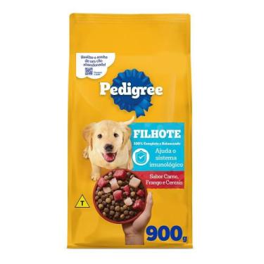 Imagem de Ração Cão Filhote Pedigree Sabor Carne, Frango e Cereais 900g