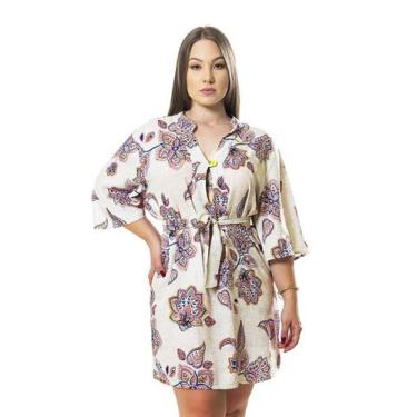 Imagem de Saída de Praia Floral Kaftan Veneza - Pimenta Rosada, M