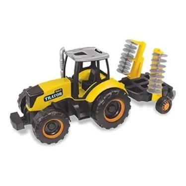 Imagem de Trator Max Arado Tilin Brinquedos Vermelho ou Amarelo