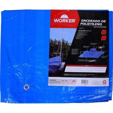 Imagem de Lona Worker Encerado Polietileno 175 Micras 6x6m, Azul