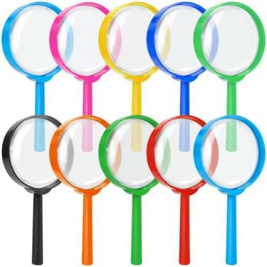 Imagem de Lupa SenseYo 10 Peças 5x para Crianças, Cores Sortidas