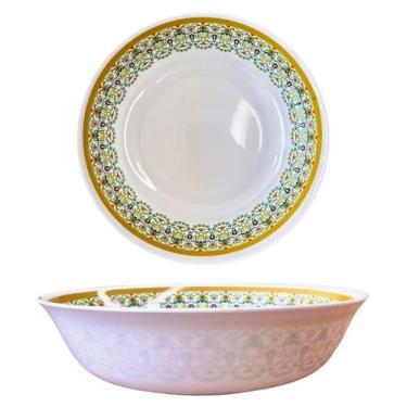 Imagem de 10 Tigelas Bowl Saladeira em Melamina Decorada Pote 1,3L - Fx