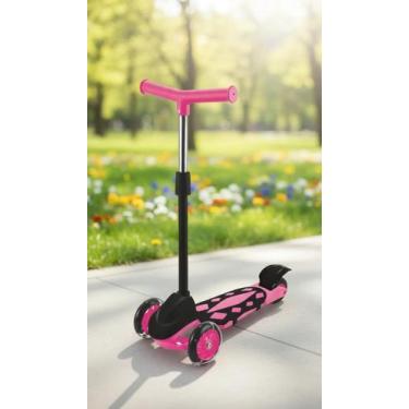 Imagem de Patinete Infantil 3 Rodas Ajustável Rosa - Congratulations Store