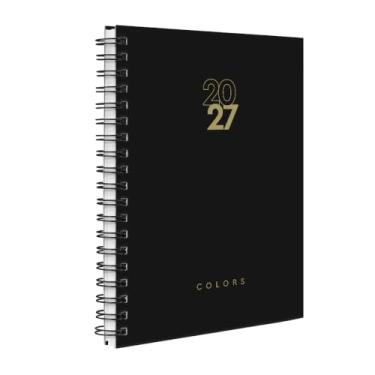 Imagem de Agenda 2027 Planner Semanal Capa Dura Solid Colors Liso (Preto Ouro)