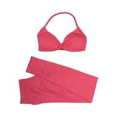 Imagem de Conjunto De Yoga E Treino Feminino Sem Costura De 2 Peças: Top Halter 