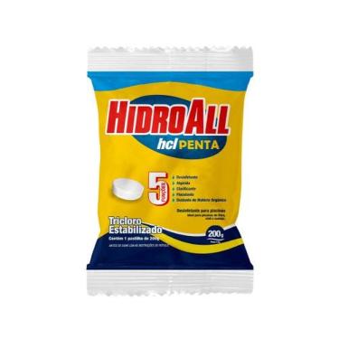 Imagem de Desinfetante para Piscina Cloro Penta Pastilha Multifunção 200g Hidroall do Brasil