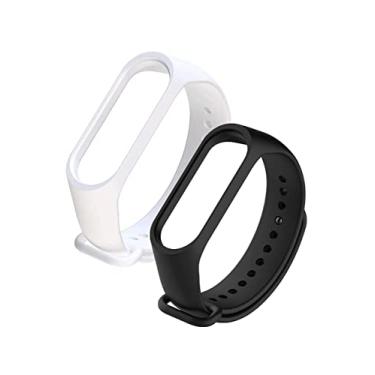 Imagem de Kit 2 Pulseiras extras para MI Band 3 ou 4 - Preta e Branca